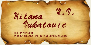 Milana Vukalović vizit kartica